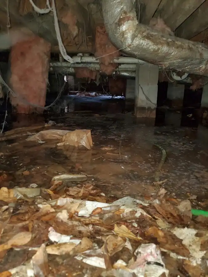 Crawl space flood assessment for Commercial Water Damage Restoration in Hillsdale